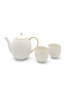 Tee-Set Canterbury 1,2L weiß + 2 Becher