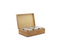 Bambus-Teebeutelbox mit 6 Teedosen