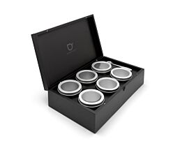 Teebox+6 Teedosen rund &Messlöffel schwarz